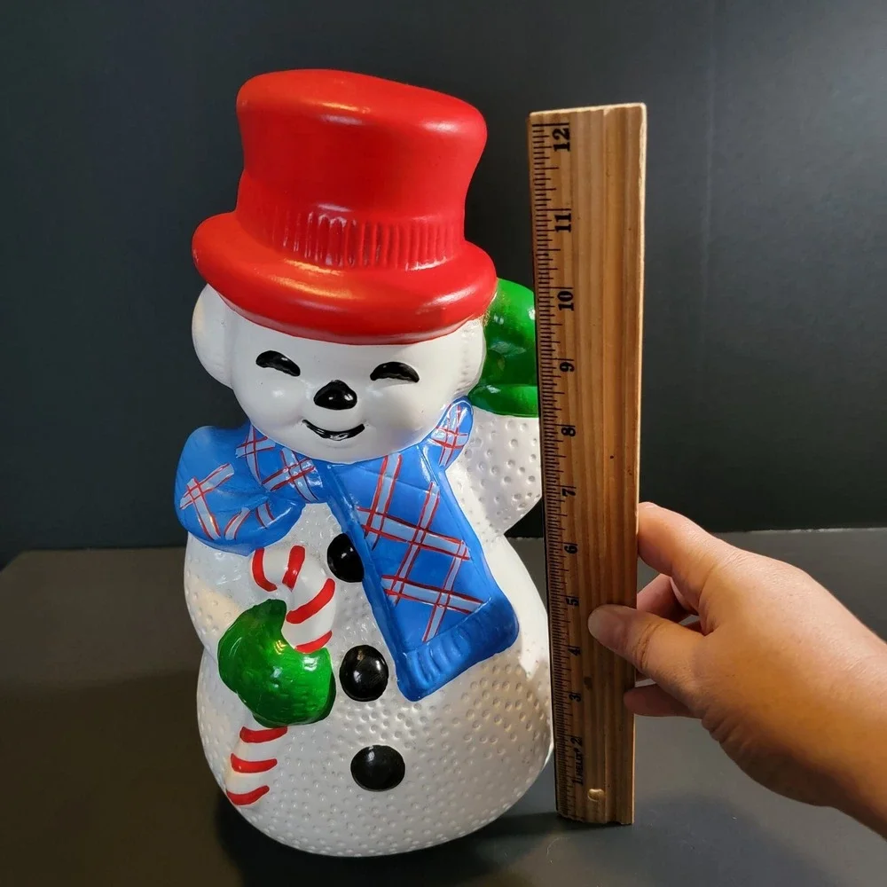 Vintage Ceramic Christmas Snowman Figurine 13 Inch